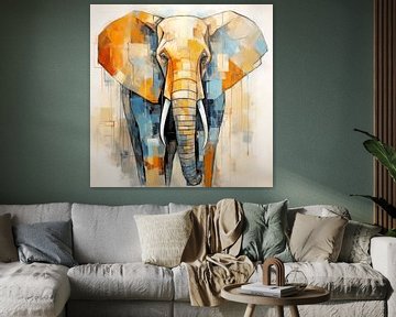 Elephant in cubist shapes by Black Coffee