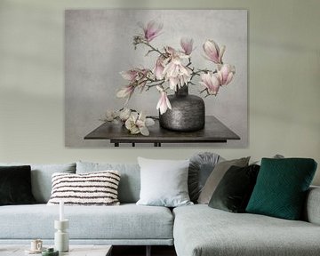 Still life with flowers. Magnolia. Spring. by Alie Ekkelenkamp