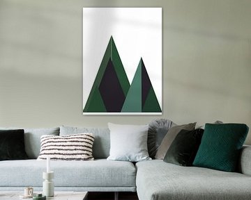 Yama - Grafisch abstract Design van bergen in de Dolomieten van Jebinterior ~ notARTificial