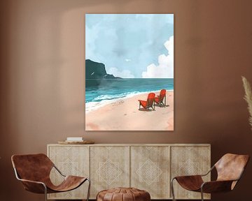The red chairs on the beach by Gypsy Galleria