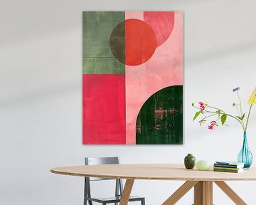 Roze en Groen Abstract van Gypsy Galleria