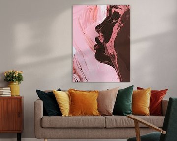 Roze en Bruin Abstracte Vrouw van Gypsy Galleria