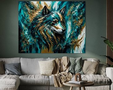 Art abstrait du loup 6 sur Johanna's Art