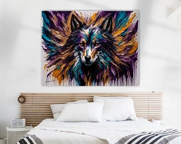 Art abstrait du loup 7 sur Johanna's Art