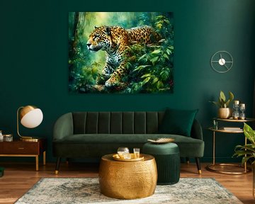 Wilde dieren in aquarel - Jaguar 1 van Johanna's Art