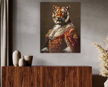 Portrait de tigre chic sur But First Framing