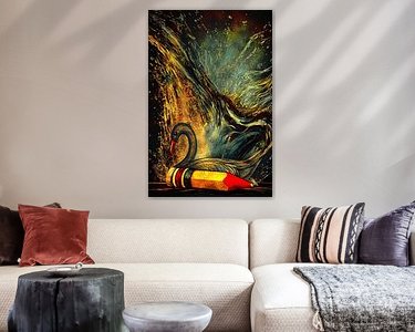 Voorbeeld van het werk in een kamer