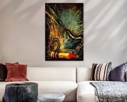 Voorbeeld van het werk in een kamer