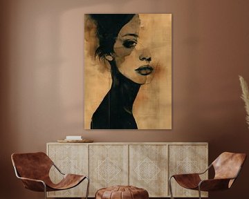 Abstract portrait in earth tones by Carla Van Iersel