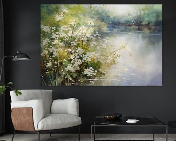 Impressionistic pond landscape by ARTemberaubend