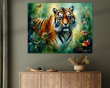 Wildtiere in Aquarell - Tiger 2 von Johanna's Art