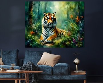 Wildlife in Watercolor - Tiger 1 by Johanna's Art