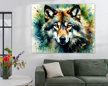 Wildtiere in Aquarell - Wolf 11 von Johanna's Art