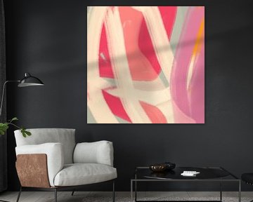Colorful modern abstract art in neon and pastel colors no. 2 by Dina Dankers