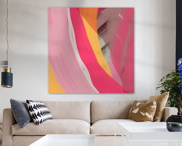 Art abstrait moderne et coloré aux couleurs néon et pastel no. 4 sur Dina Dankers