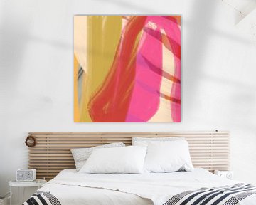 Kleurrijke moderne abstracte kunst in neon- en pastelkleuren nr. 9 van Dina Dankers