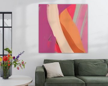 Kleurrijke moderne abstracte kunst in neon- en pastelkleuren nr. 10 van Dina Dankers