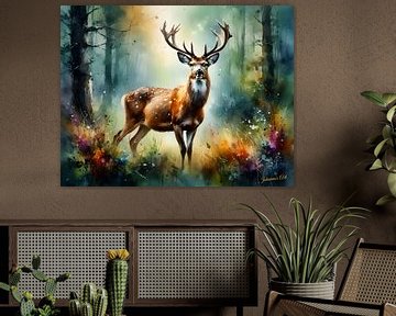 Wildlife in Watercolor - Deer 4 by Johanna's Art