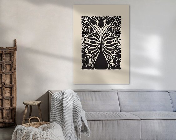 Voorbeeld van het werk in een kamer