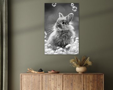 Oops! A rabbit in the bathroom - a charming bathroom picture for your WC by Felix Brönnimann