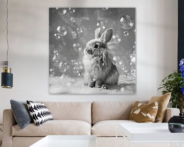 Oops! A rabbit in the bathroom - a charming bathroom picture for your WC by Felix Brönnimann