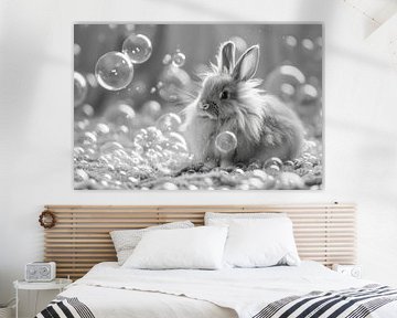Hoppla! Ein Kaninchen im Badezimmer - Ein charmantes Badezimmerbild für Ihr WC von Felix Brönnimann