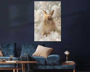 Oops! A rabbit in the bathroom - a charming bathroom picture for your WC by Felix Brönnimann