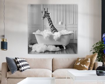 Sublime giraffe in the bathtub - A unique bathroom picture for your WC by Felix Brönnimann