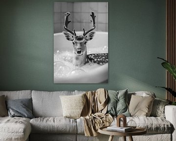 Majestic stag in the bathroom - an enchanting bathroom picture for your WC by Felix Brönnimann
