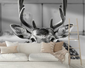 Hirsch im Badezimmer - Ein bezauberndes Badezimmerbild für Ihr WC von Poster Art Shop