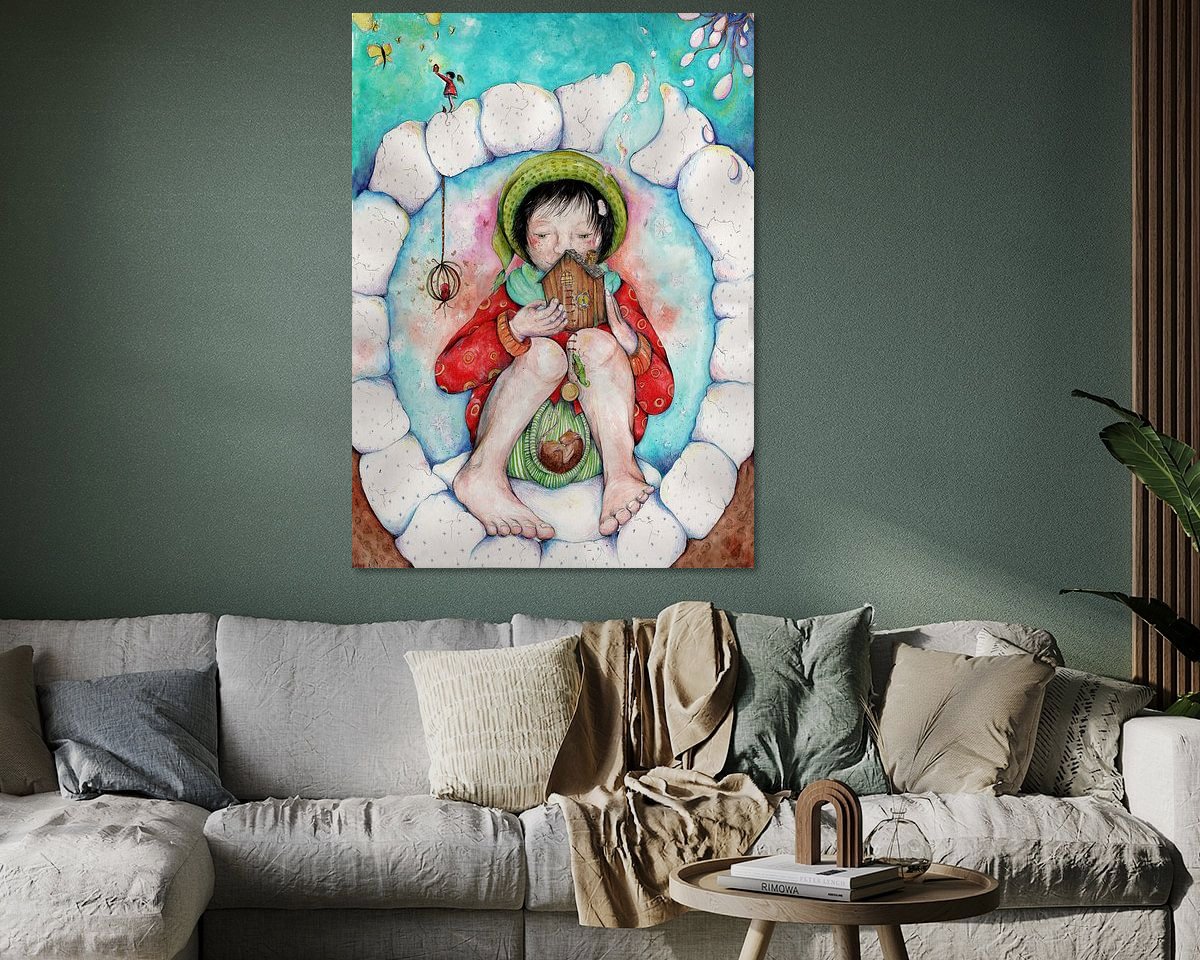 Voorbeeld van het werk in een kamer