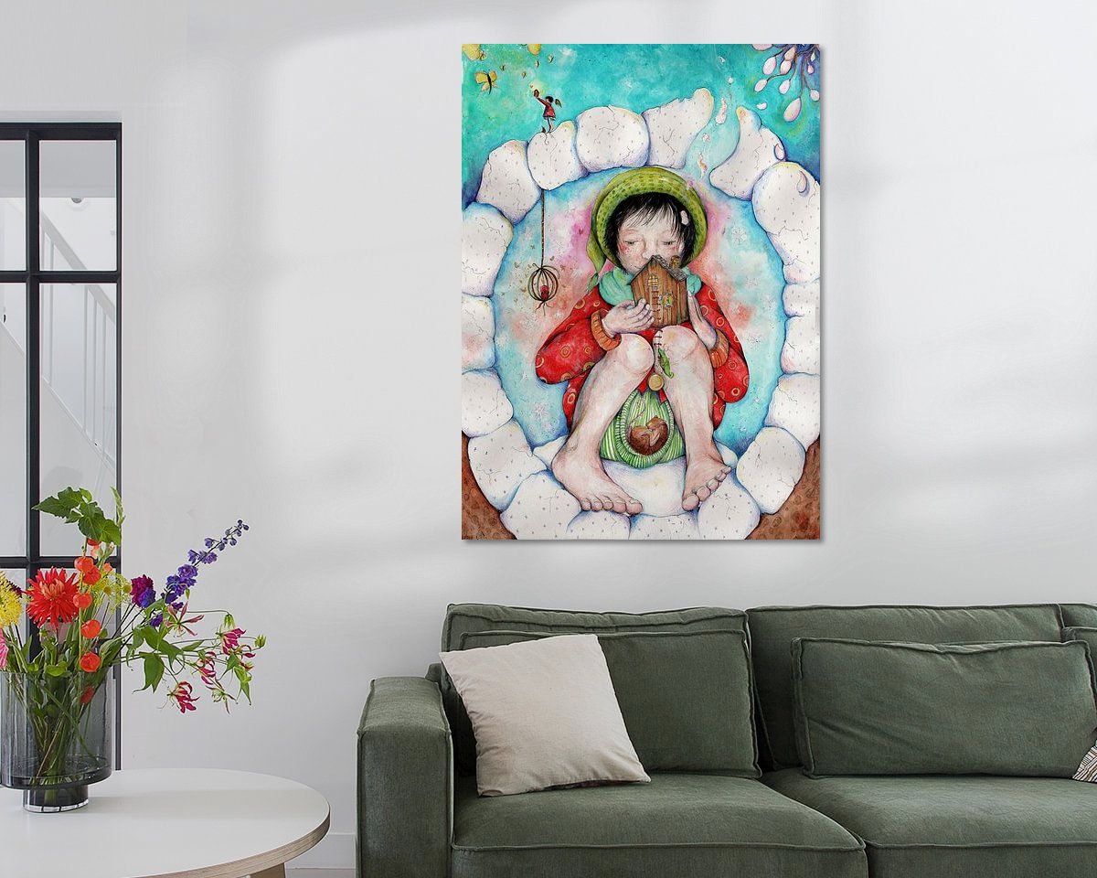 Voorbeeld van het werk in een kamer