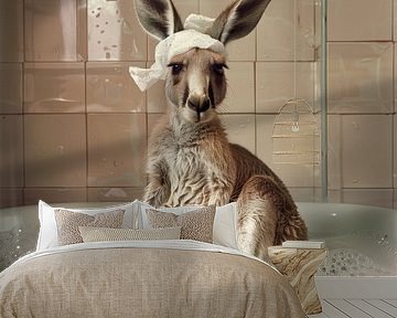 Kangaroo in the bathroom - An original bathroom picture for your WC by Poster Art Shop