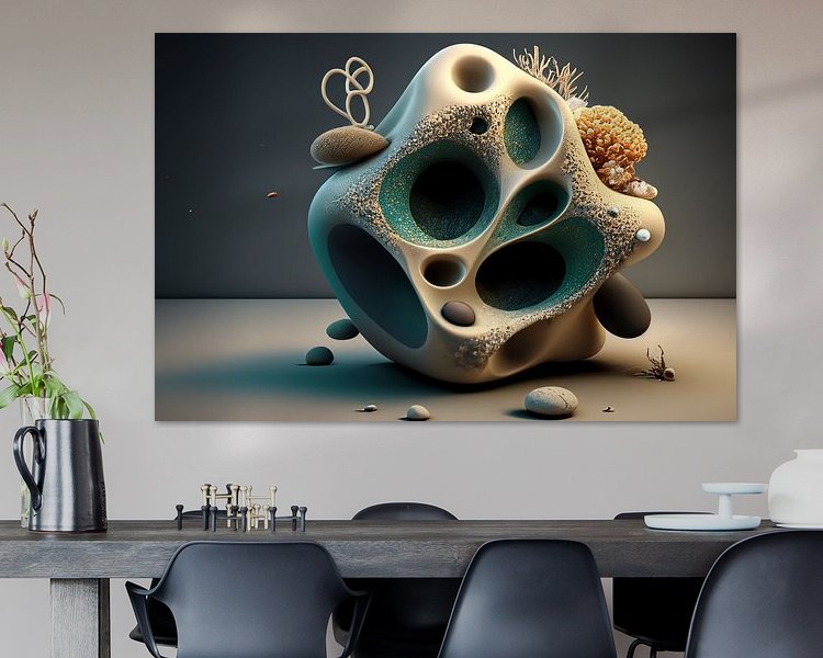 Voorbeeld van het werk in een kamer