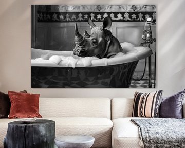 Rhinoceros in the bathtub - A unique bathroom picture for your WC by Felix Brönnimann