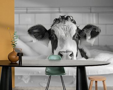 Casual cow in the bath - an original bathroom picture for your WC by Poster Art Shop