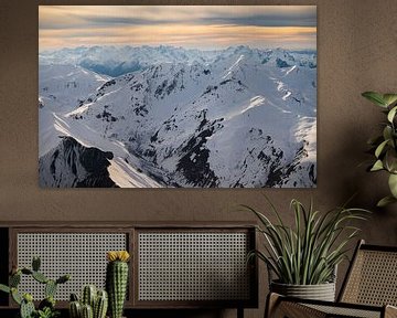 Vue aérienne des Alpes en hiver sur José IJedema