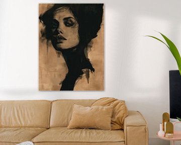 Modern and abstract portrait in earth tones by Carla Van Iersel