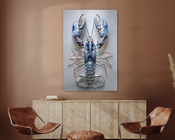 Lobster Luxe - Delfst blauw Swarovski glas