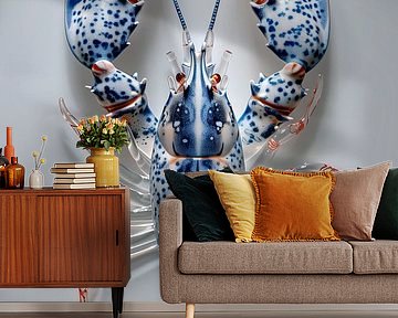 Lobster Luxe - Delfst blauw Swarovski glas van Marianne Ottemann - OTTI