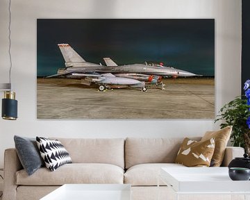 Two F-16's from the Oklahoma Air National Guard. by Jaap van den Berg