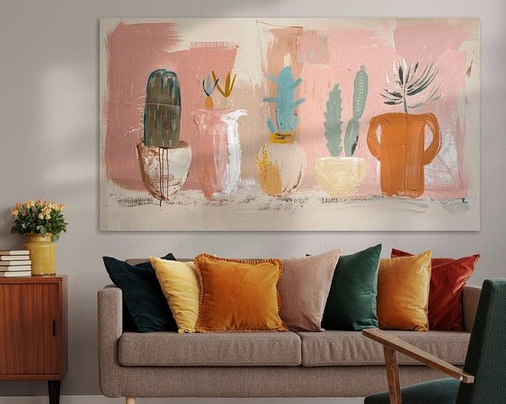 Voorbeeld van het werk in een kamer