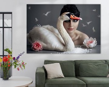 woman with swan by Egon Zitter