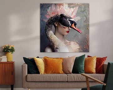 woman with swan by Egon Zitter