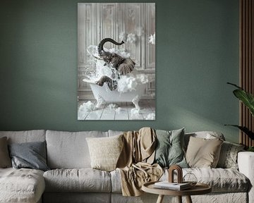 Olifant in bad van Poster Art Shop