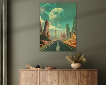 Saturn Highway vintage & retro von PixelPrestige