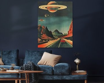 Saturn Highway vintage & retro von PixelPrestige