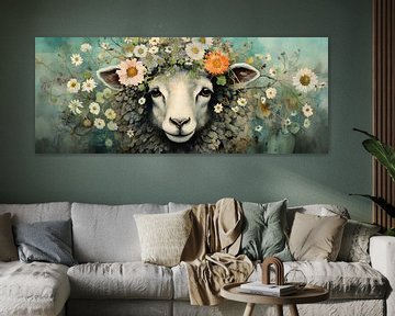 Painting Sheep Flowers by Abstract Painting