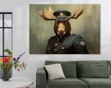 Surrealist Portrait | Moose in Uniform by Wonderful Art