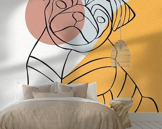 Voorbeeld van het werk in een kamer